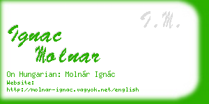 ignac molnar business card