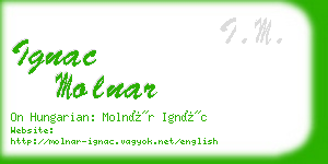 ignac molnar business card